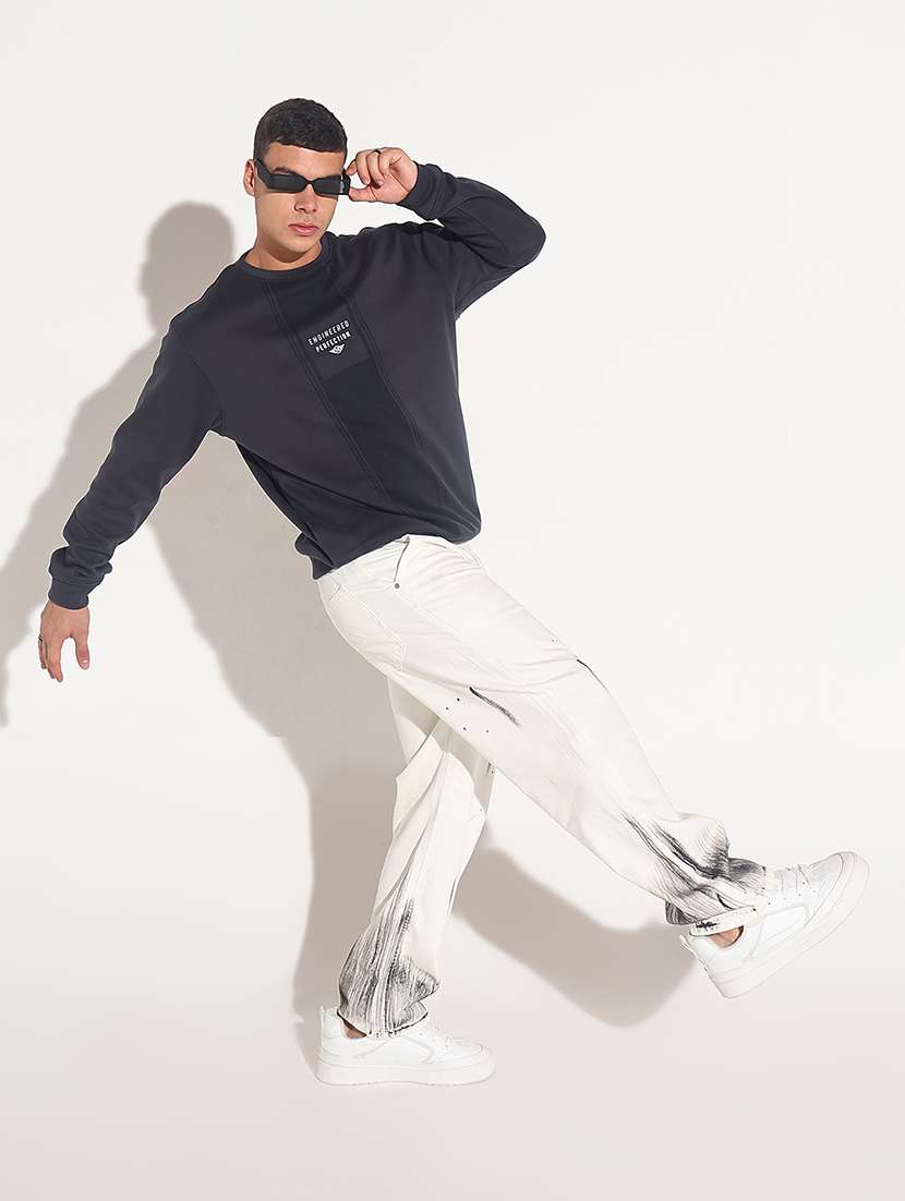 men typographic long sleeve regular fit pullover - 22086045 -  Standard Image - 5