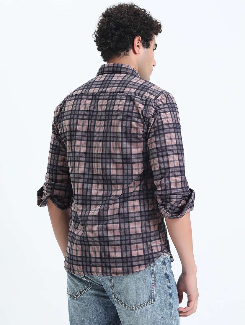 mauve cotton casual shirt - 22086048 -  Standard Image - 3