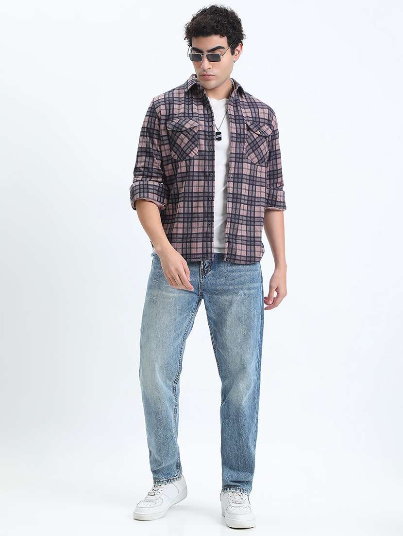 mauve cotton casual shirt - 22086048 -  Standard Image - 5