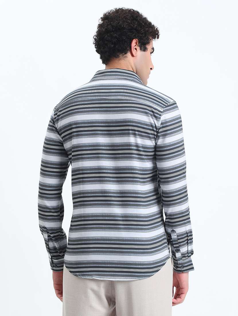 men striped long sleeve regular fit casual shirt - 22086050 -  Standard Image - 3