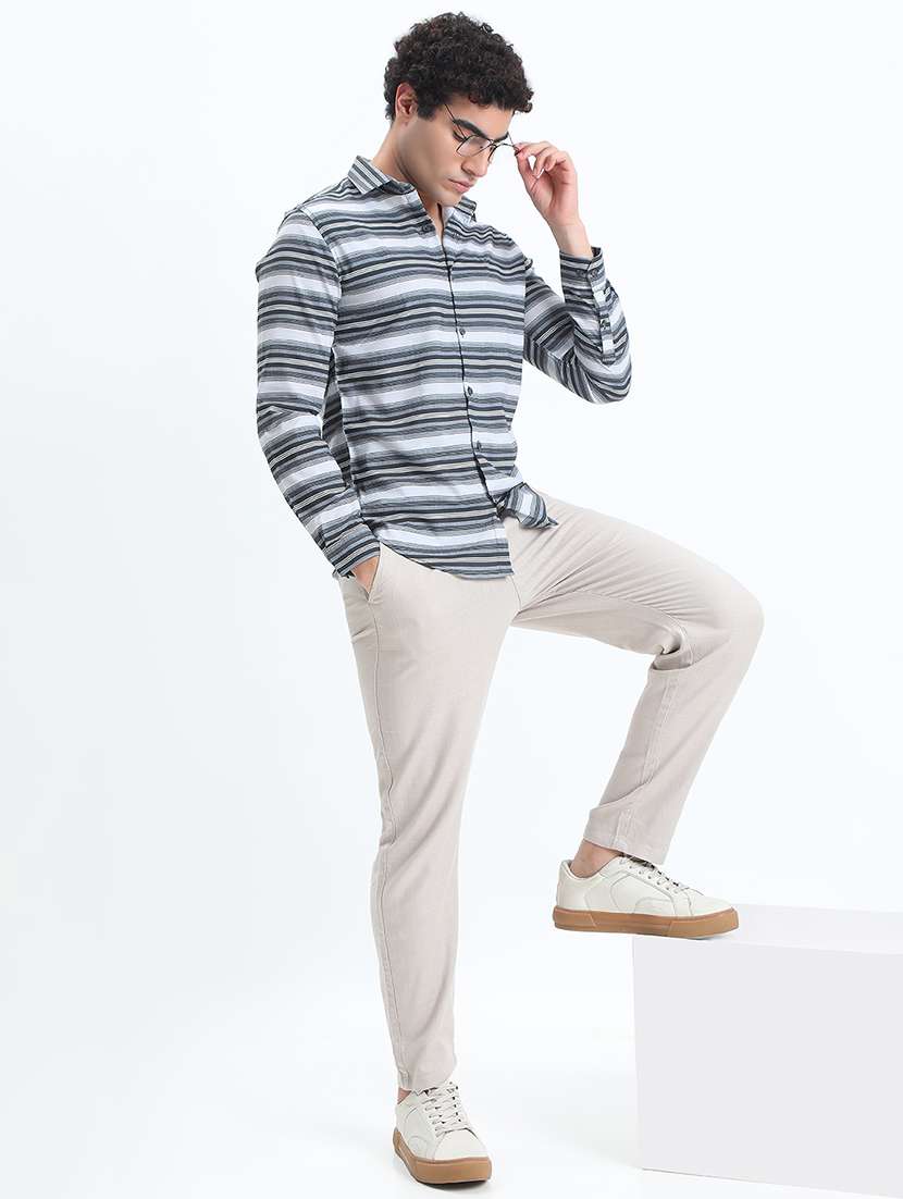 men striped long sleeve regular fit casual shirt - 22086050 -  Standard Image - 5
