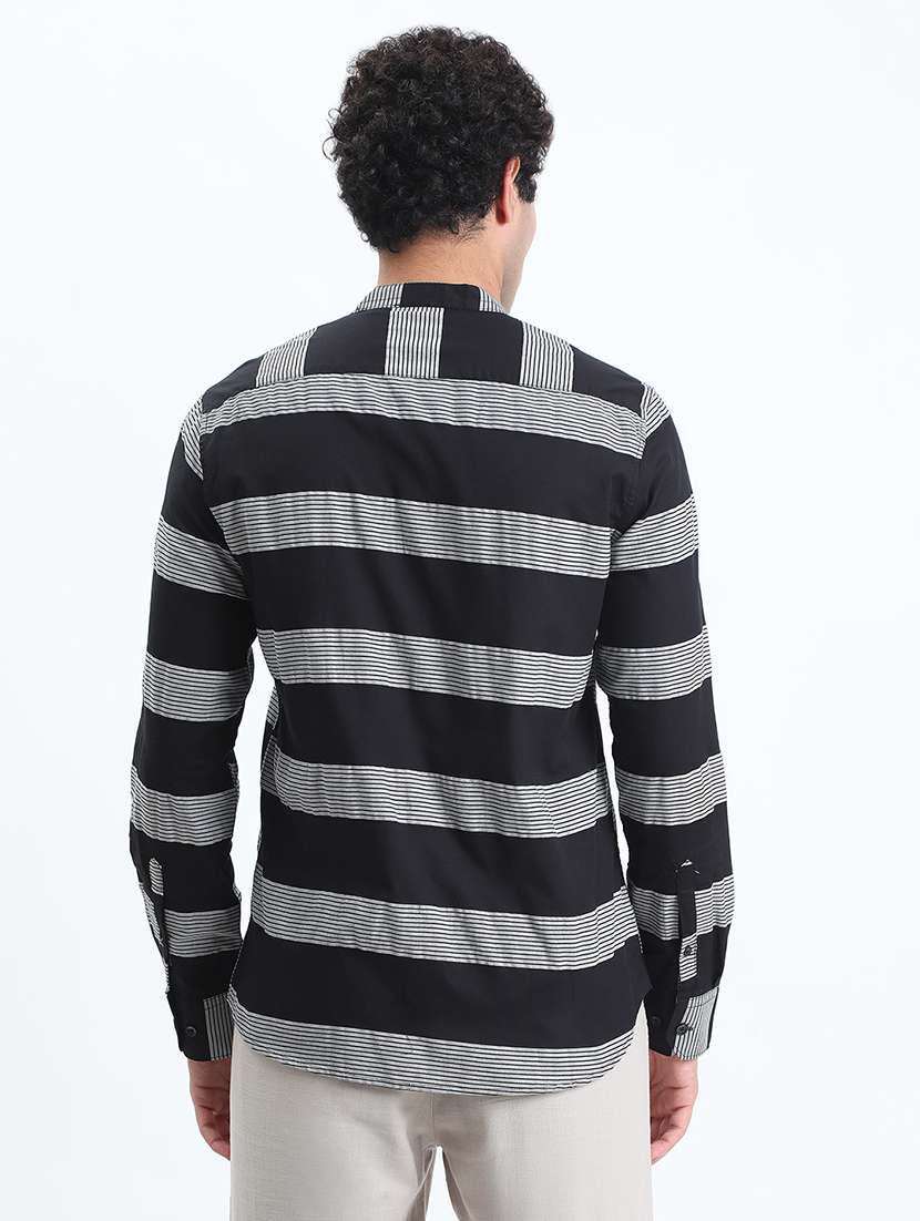 men striped long sleeve regular fit casual shirt - 22086051 -  Standard Image - 3
