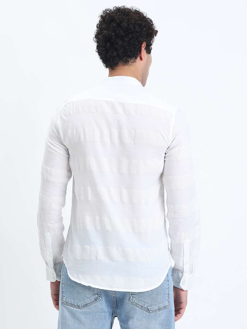 men striped long sleeve regular fit casual shirt - 22086052 -  Standard Image - 3