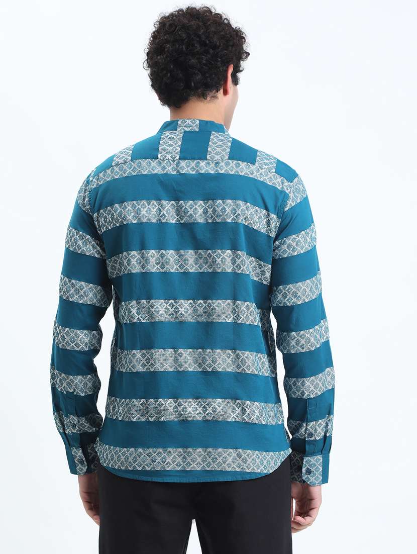 men striped long sleeve regular fit casual shirt - 22086053 -  Standard Image - 3