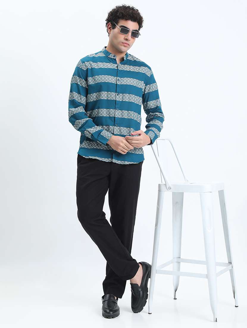 men striped long sleeve regular fit casual shirt - 22086053 -  Standard Image - 5