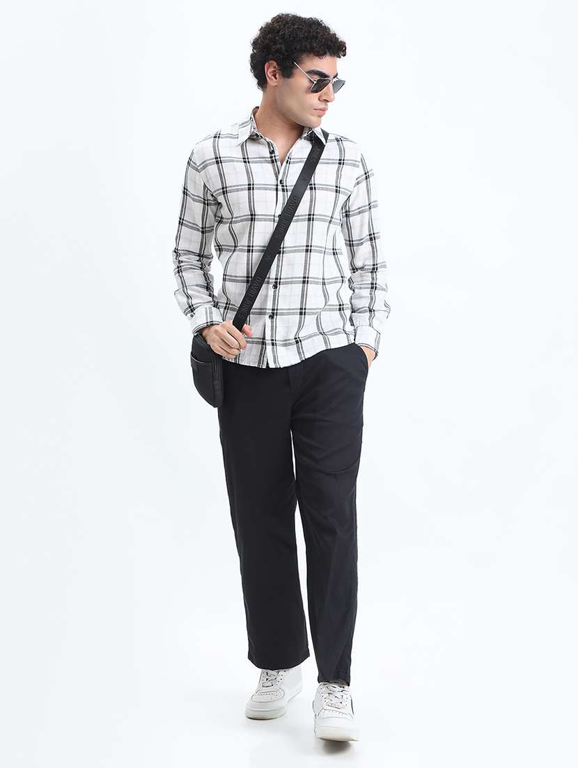 men checkered long sleeve slim fit casual shirt - 22086057 - Standard Image - 5