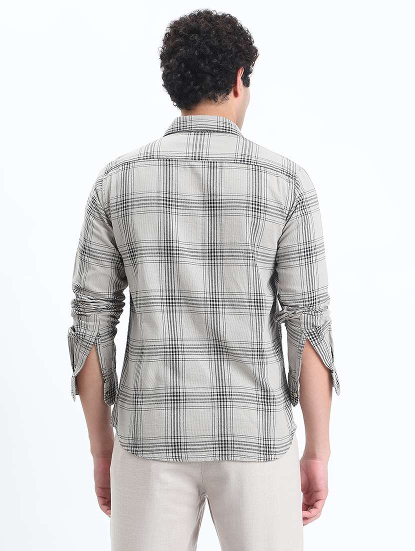 men checkered long sleeve regular fit casual shirt - 22086059 -  Standard Image - 3