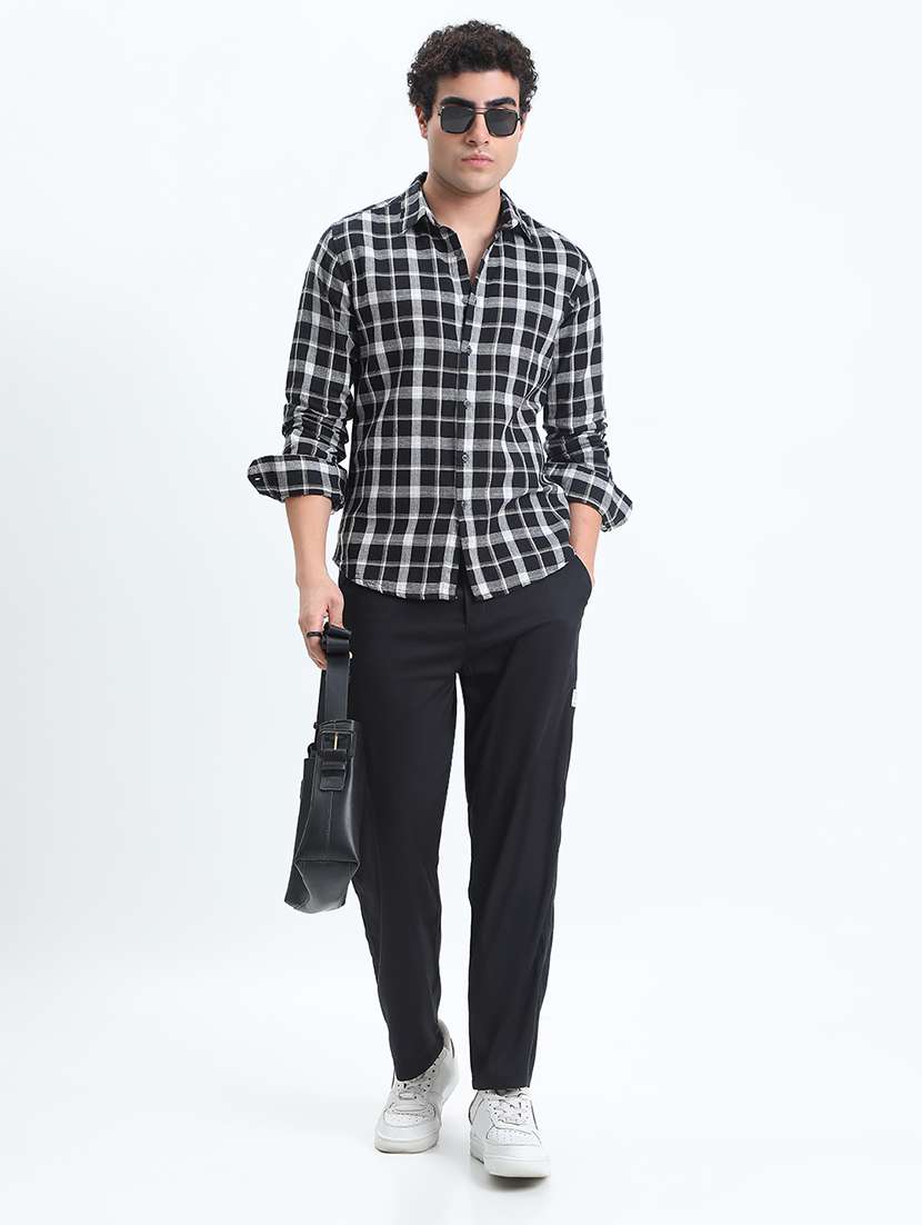 men checkered long sleeve regular fit casual shirt - 22086060 -  Standard Image - 5