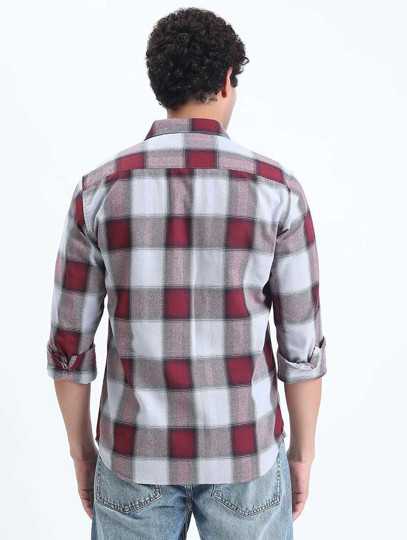 men checkered long sleeve regular fit casual shirt - 22086062 -  Standard Image - 3