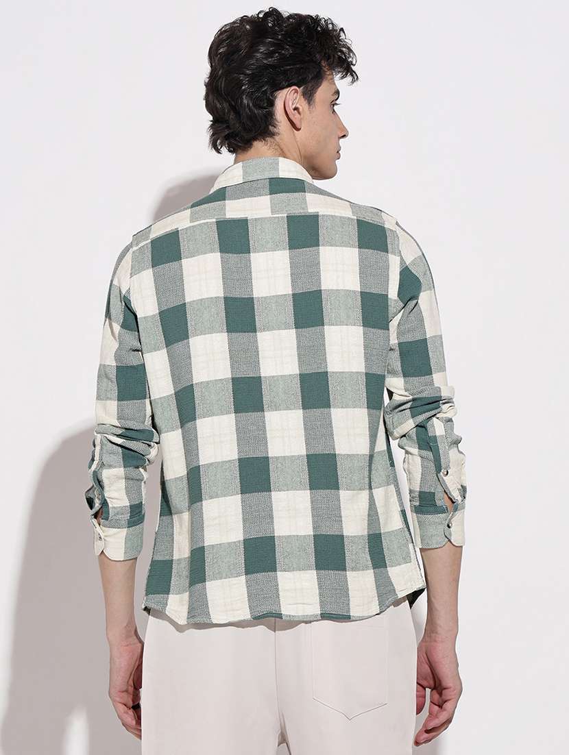 men checkered long sleeve regular fit casual shirt - 22086065 -  Standard Image - 3