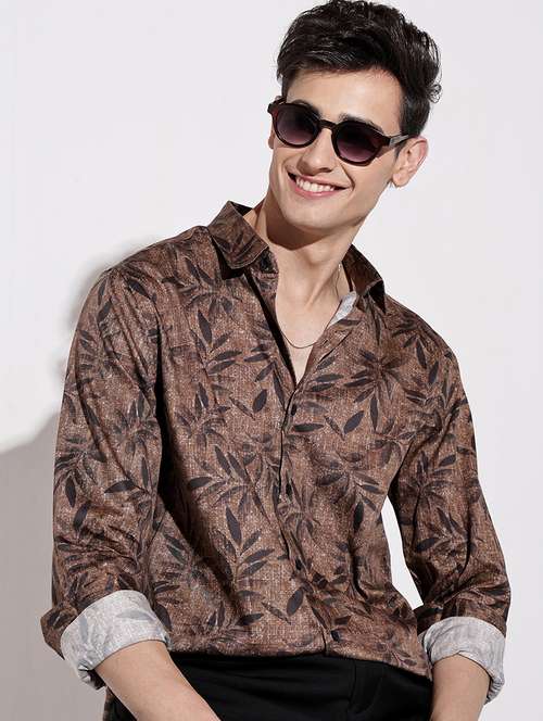 men printed long sleeve regular fit casual shirt - 22086070 -  Standard Image - 0