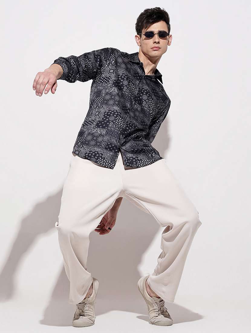 men printed long sleeve regular fit casual shirt - 22086072 -  Standard Image - 5