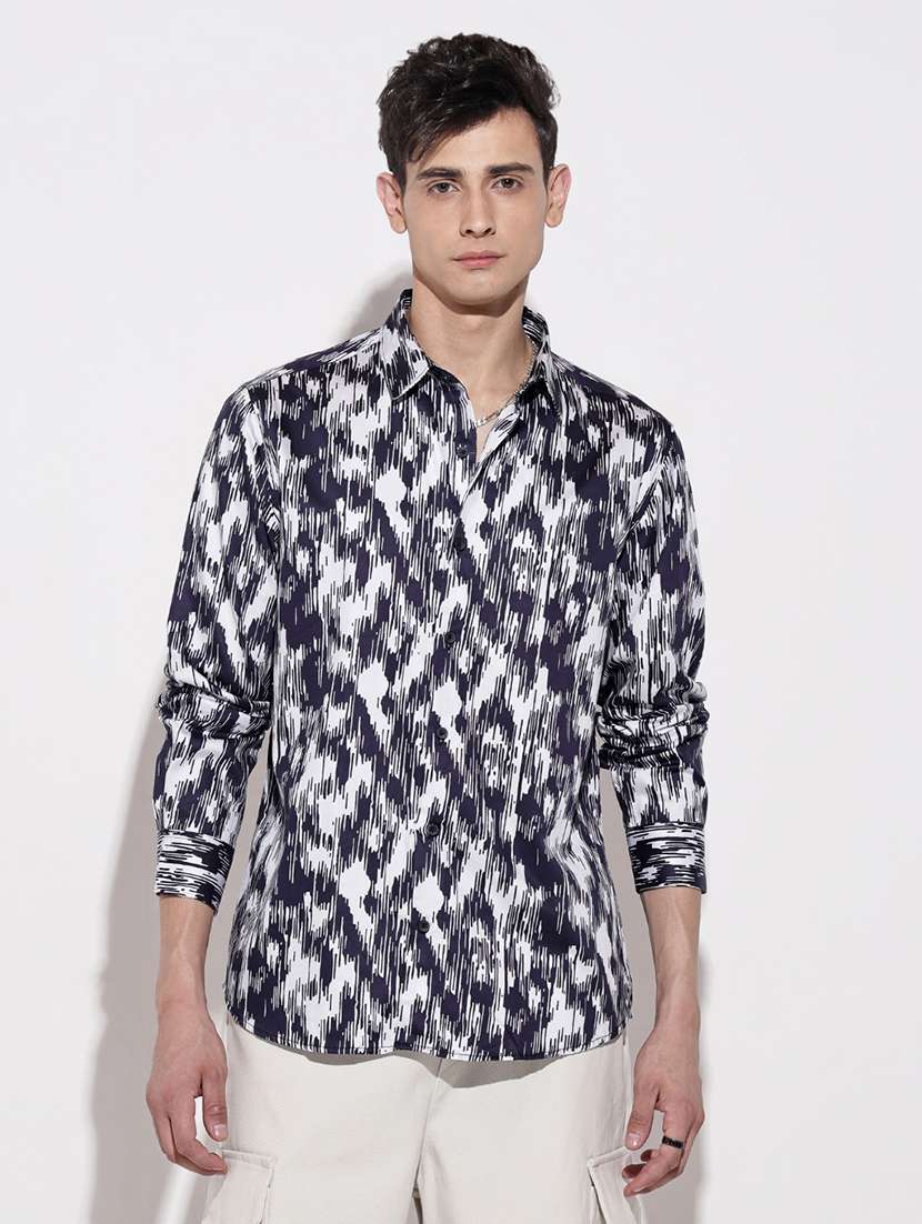men printed long sleeve regular fit casual shirt - 22086073 -  Standard Image - 3