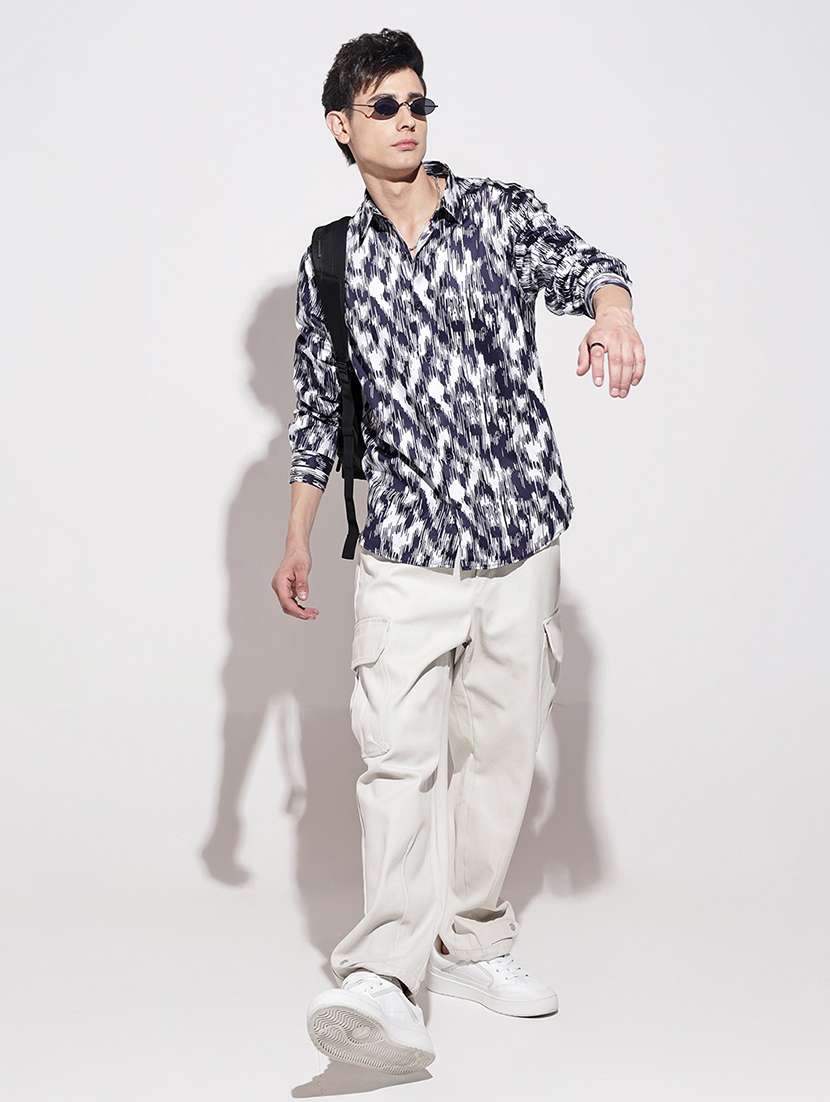 men printed long sleeve regular fit casual shirt - 22086073 -  Standard Image - 5