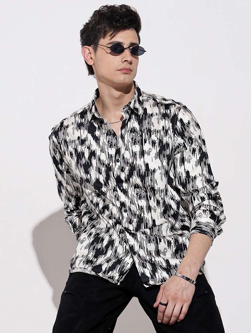 men printed long sleeve regular fit casual shirt - 22086075 -  Standard Image - 3