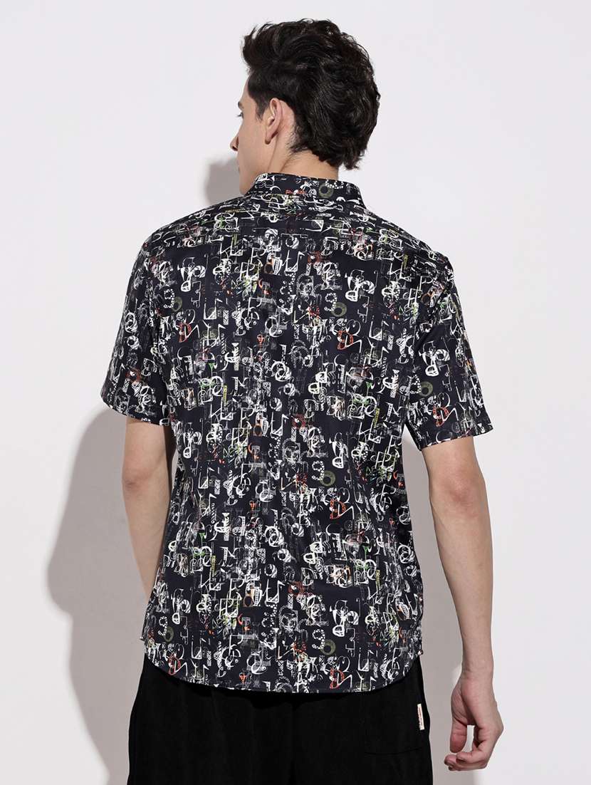 men printed short sleeve regular fit casual shirt - 22086077 -  Standard Image - 5