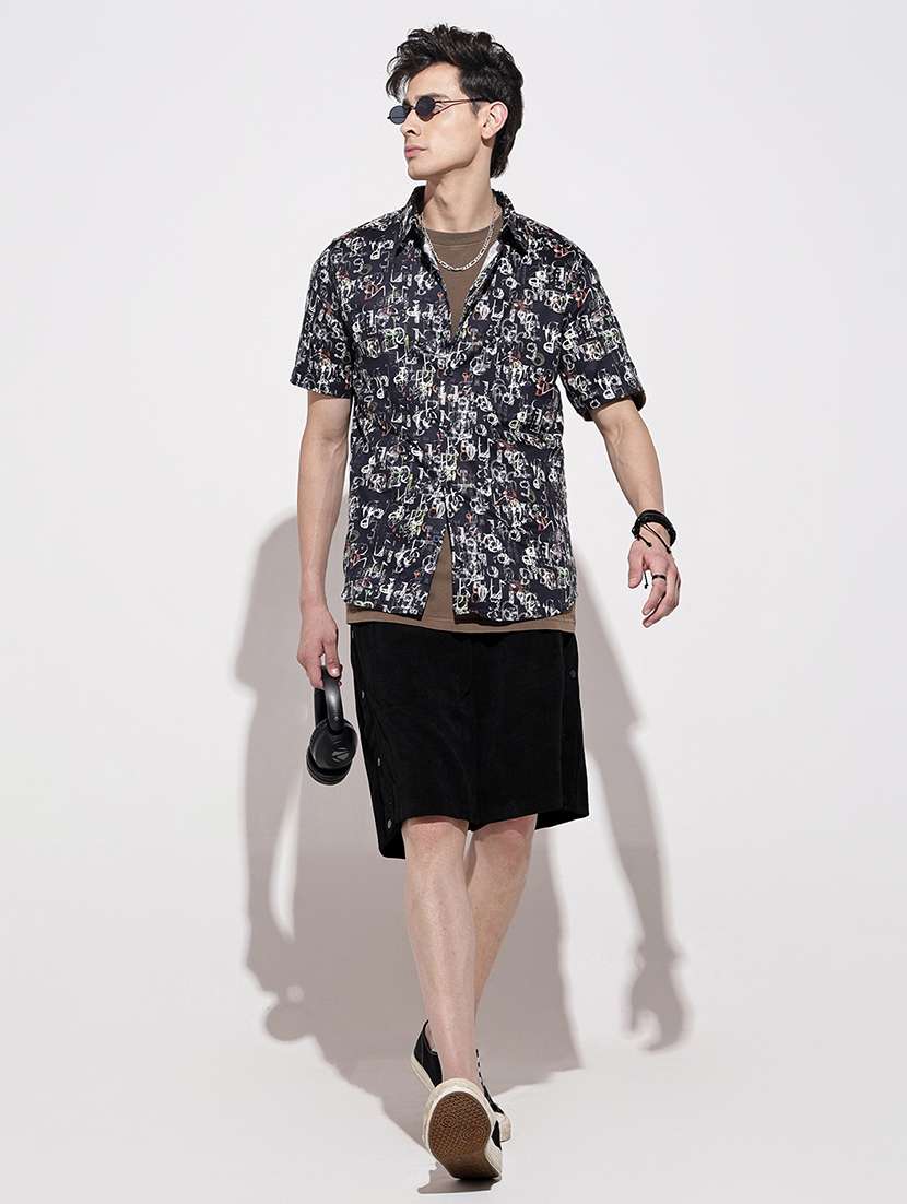 men printed short sleeve regular fit casual shirt - 22086077 -  Standard Image - 8