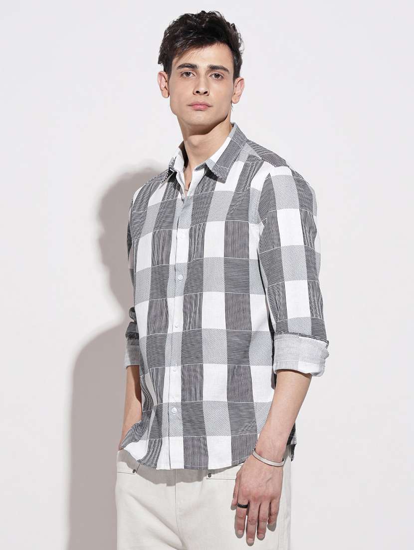 men checkered long sleeve regular fit casual shirt - 22086086 -  Standard Image - 3