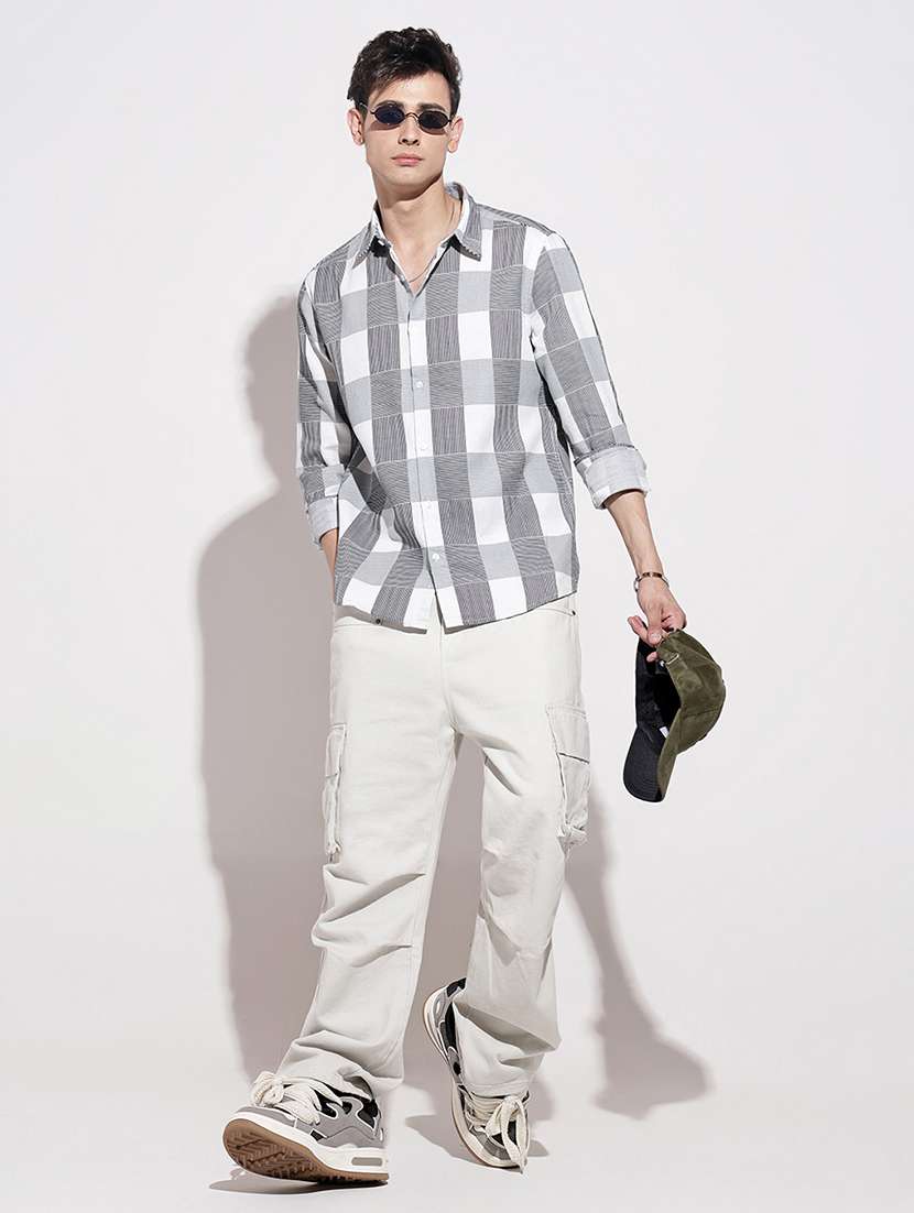 men checkered long sleeve regular fit casual shirt - 22086086 -  Standard Image - 5