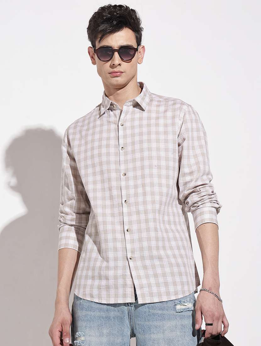 men checkered long sleeve regular fit casual shirt - 22086087 -  Standard Image - 5