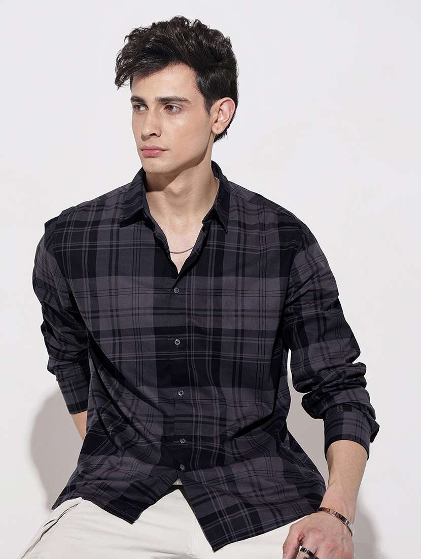 men checkered long sleeve regular fit casual shirt - 22086088 -  Standard Image - 3