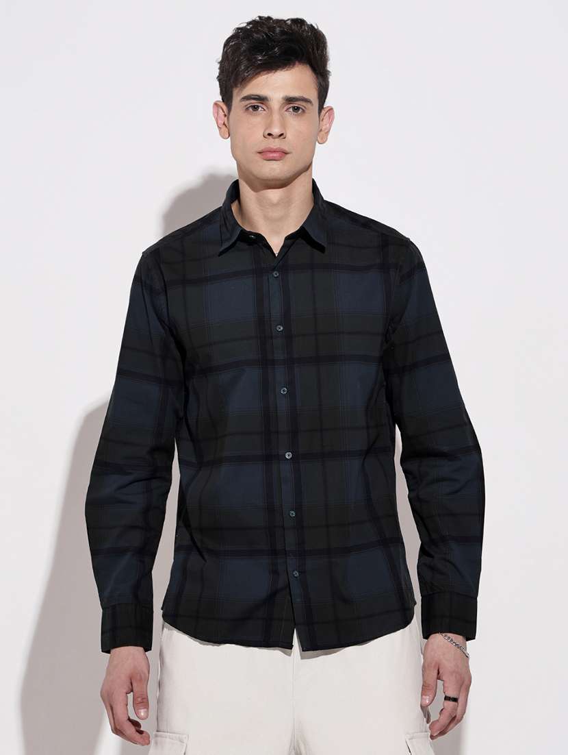 men checkered long sleeve regular fit casual shirt - 22086090 -  Standard Image - 3