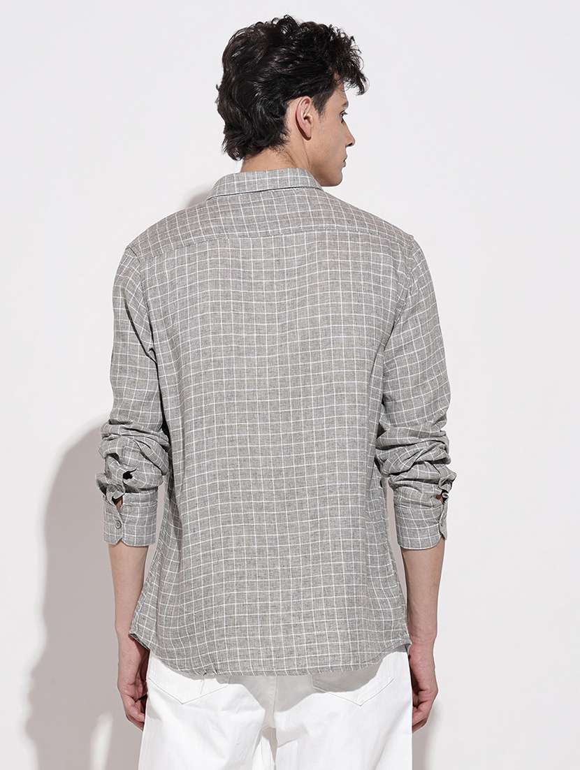 men checkered long sleeve regular fit casual shirt - 22086091 -  Standard Image - 3