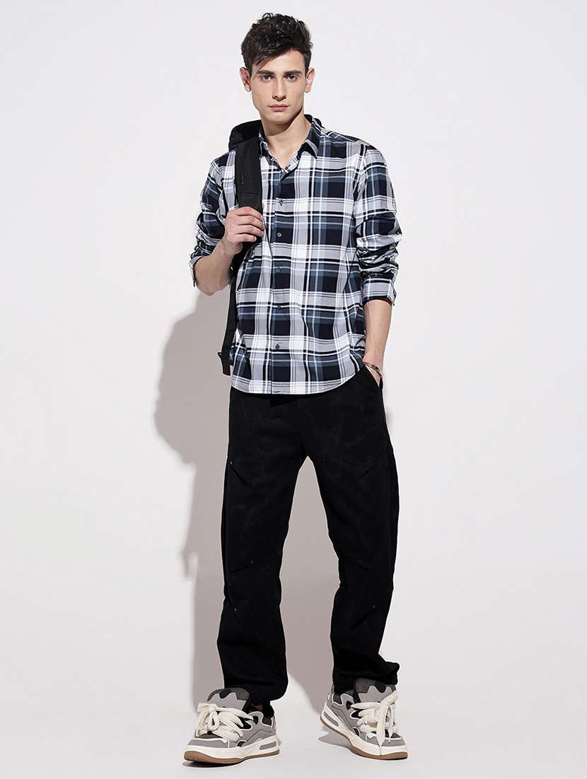 navy blue cotton casual shirt - 22086097 -  Standard Image - 5