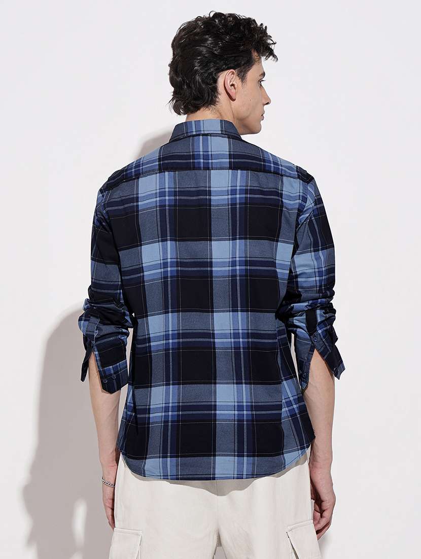 men checkered long sleeve regular fit casual shirt - 22086099 -  Standard Image - 3