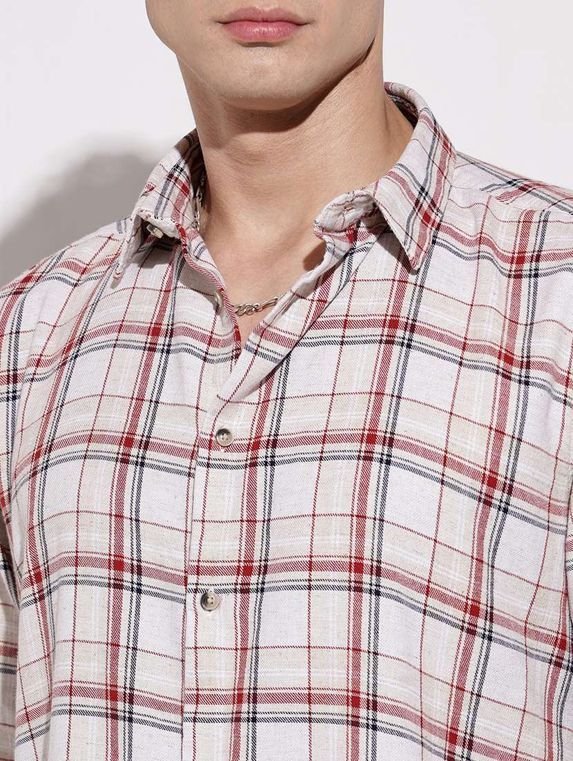 men checkered long sleeve regular fit casual shirt - 22086103 -  Standard Image - 5