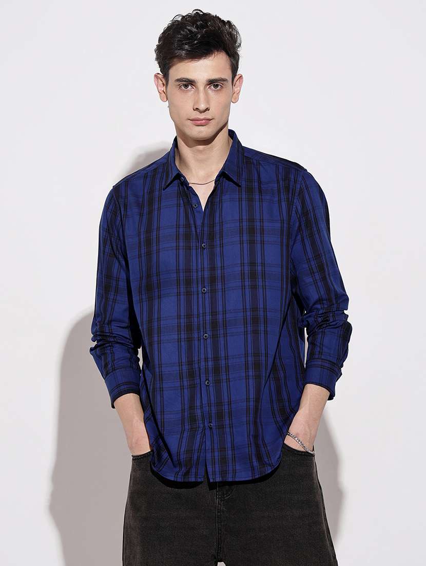 men checkered long sleeve regular fit casual shirt - 22086104 -  Standard Image - 3