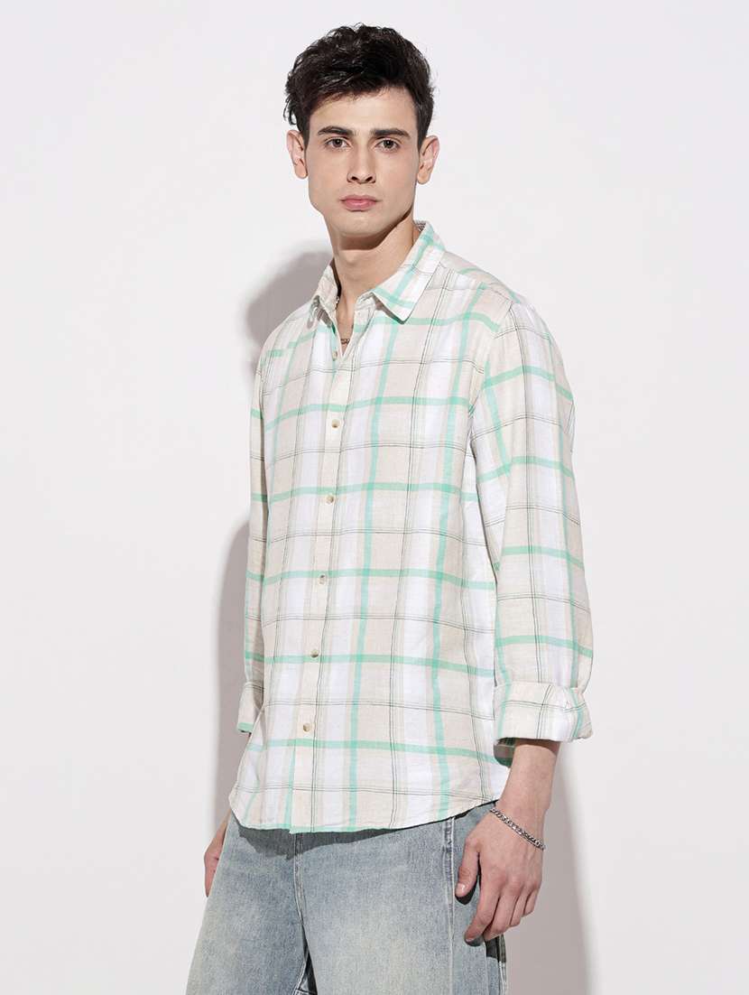 men checkered long sleeve regular fit casual shirt - 22086105 - Standard Image - 3