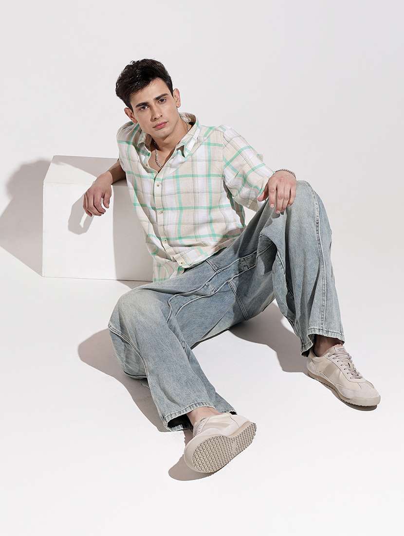 men checkered long sleeve regular fit casual shirt - 22086105 - Standard Image - 8