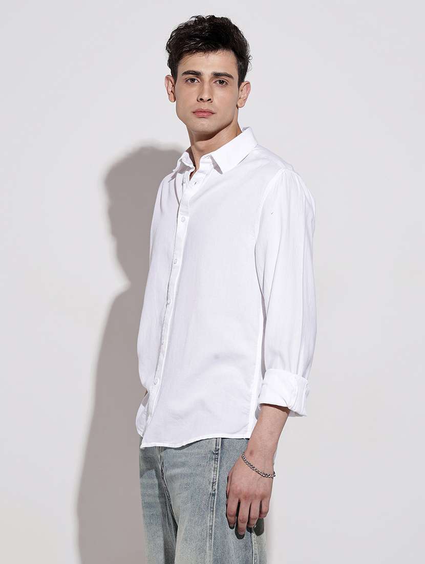 men solid long sleeve regular fit casual shirt - 22086106 - Standard Image - 3