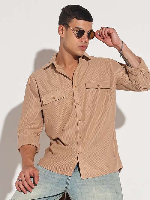 men solid long sleeve regular fit casual shirt - 22086112 -  Standard Image - 0