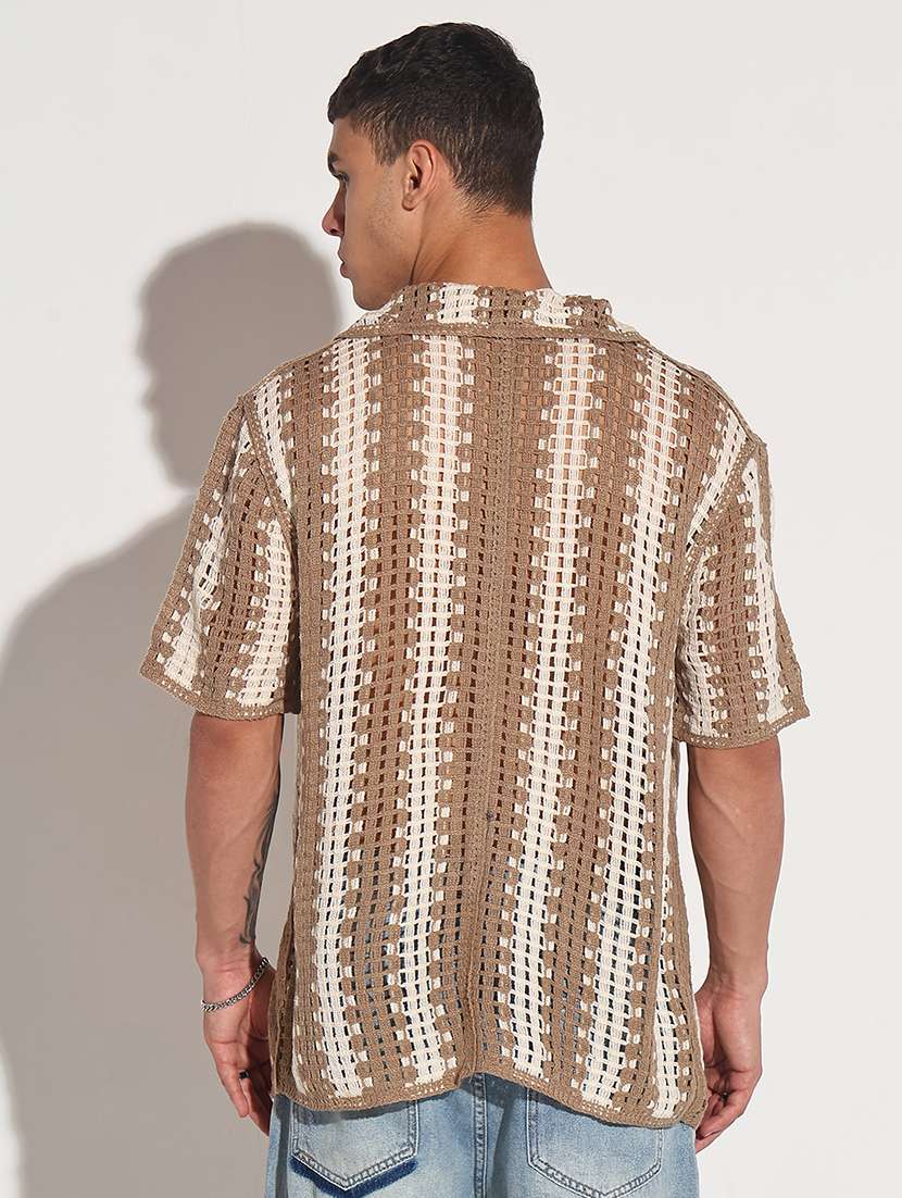 men self design short sleeve loose fit casual shirt - 22086113 -  Standard Image - 3