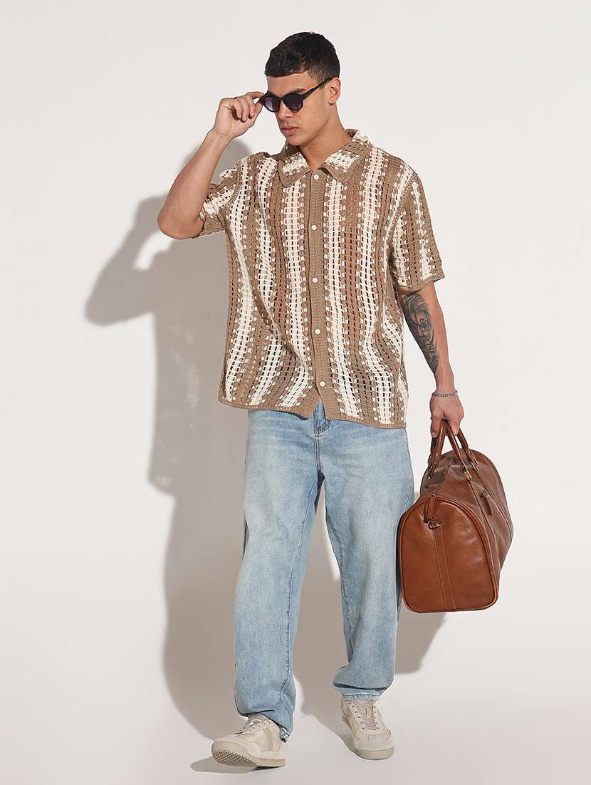 men self design short sleeve loose fit casual shirt - 22086113 -  Standard Image - 5