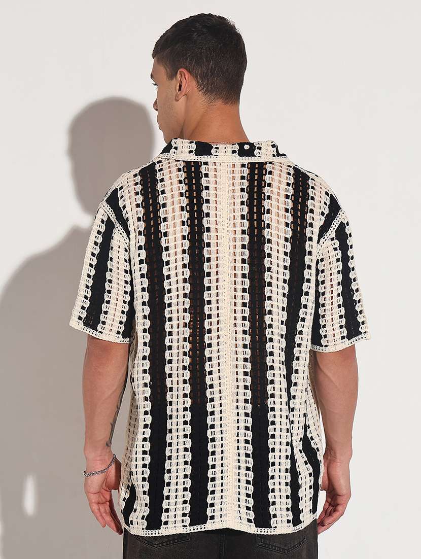 men self design short sleeve loose fit casual shirt - 22086114 -  Standard Image - 3