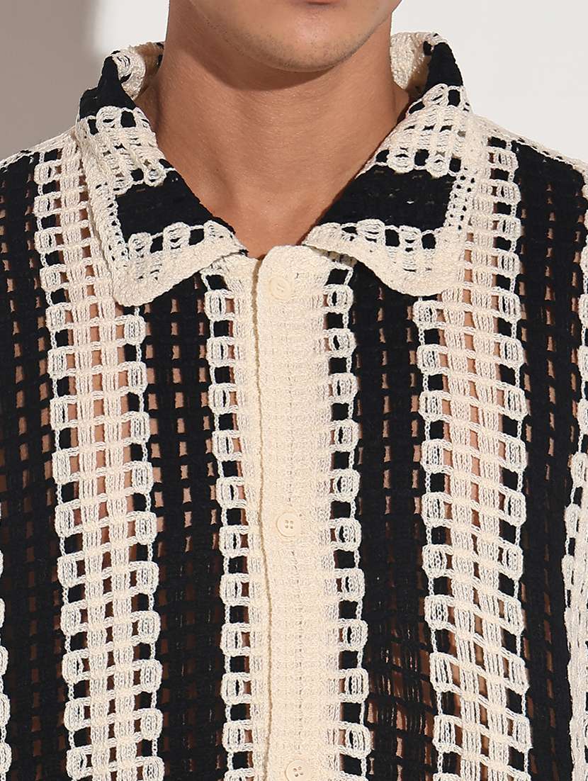 men self design short sleeve loose fit casual shirt - 22086114 -  Standard Image - 5