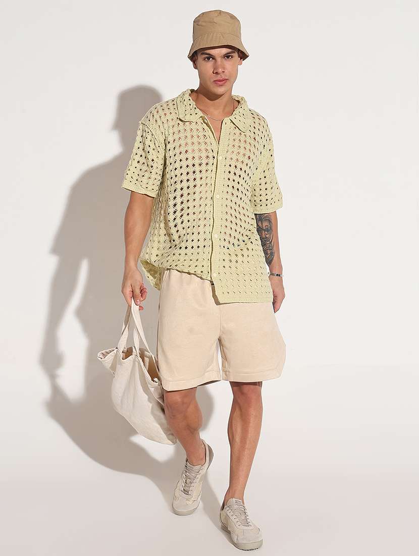 men self design short sleeve loose fit casual shirt - 22086115 -  Standard Image - 5