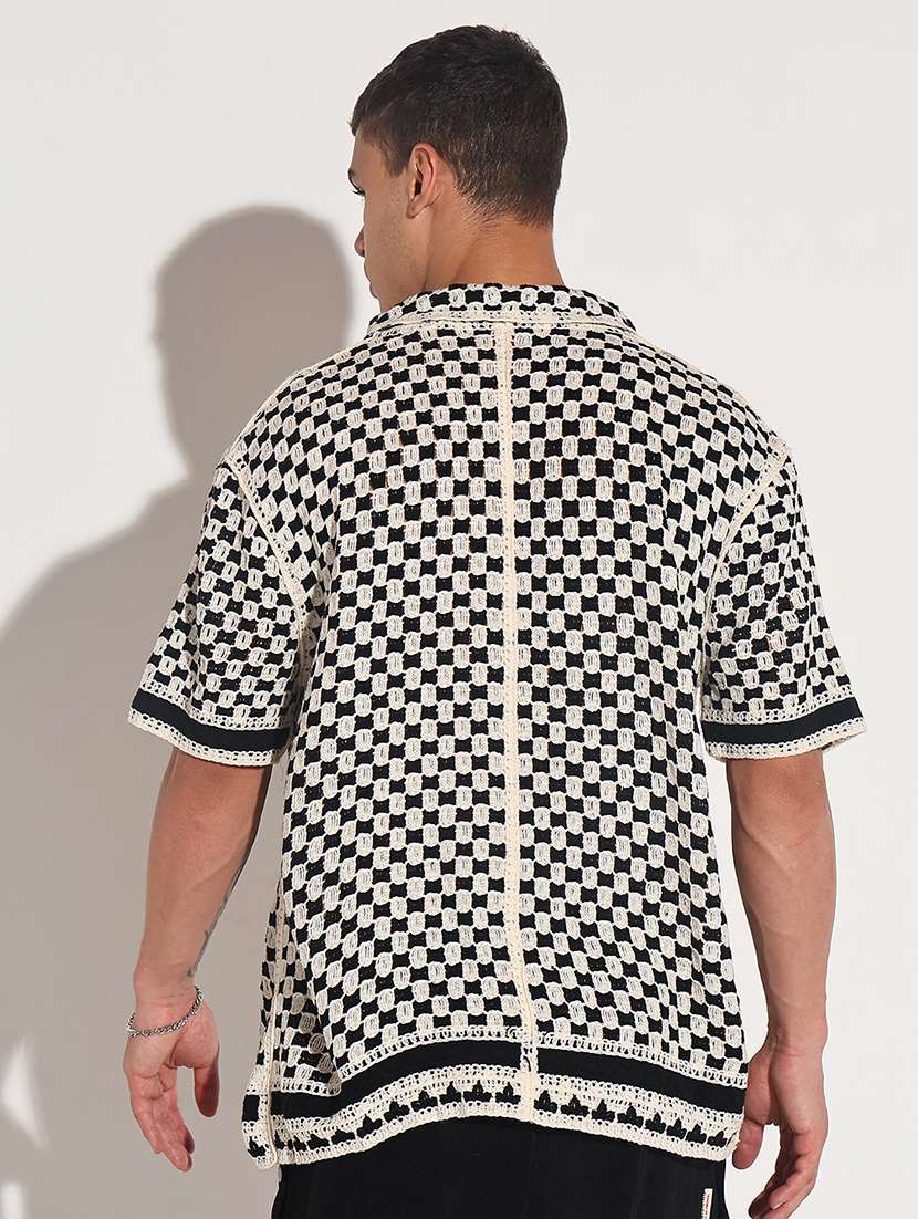 men self design short sleeve loose fit casual shirt - 22086120 -  Standard Image - 3