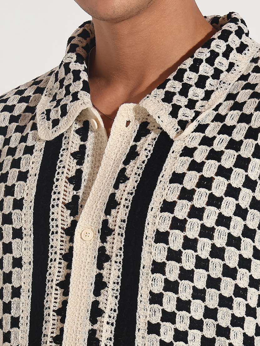 men self design short sleeve loose fit casual shirt - 22086120 -  Standard Image - 5