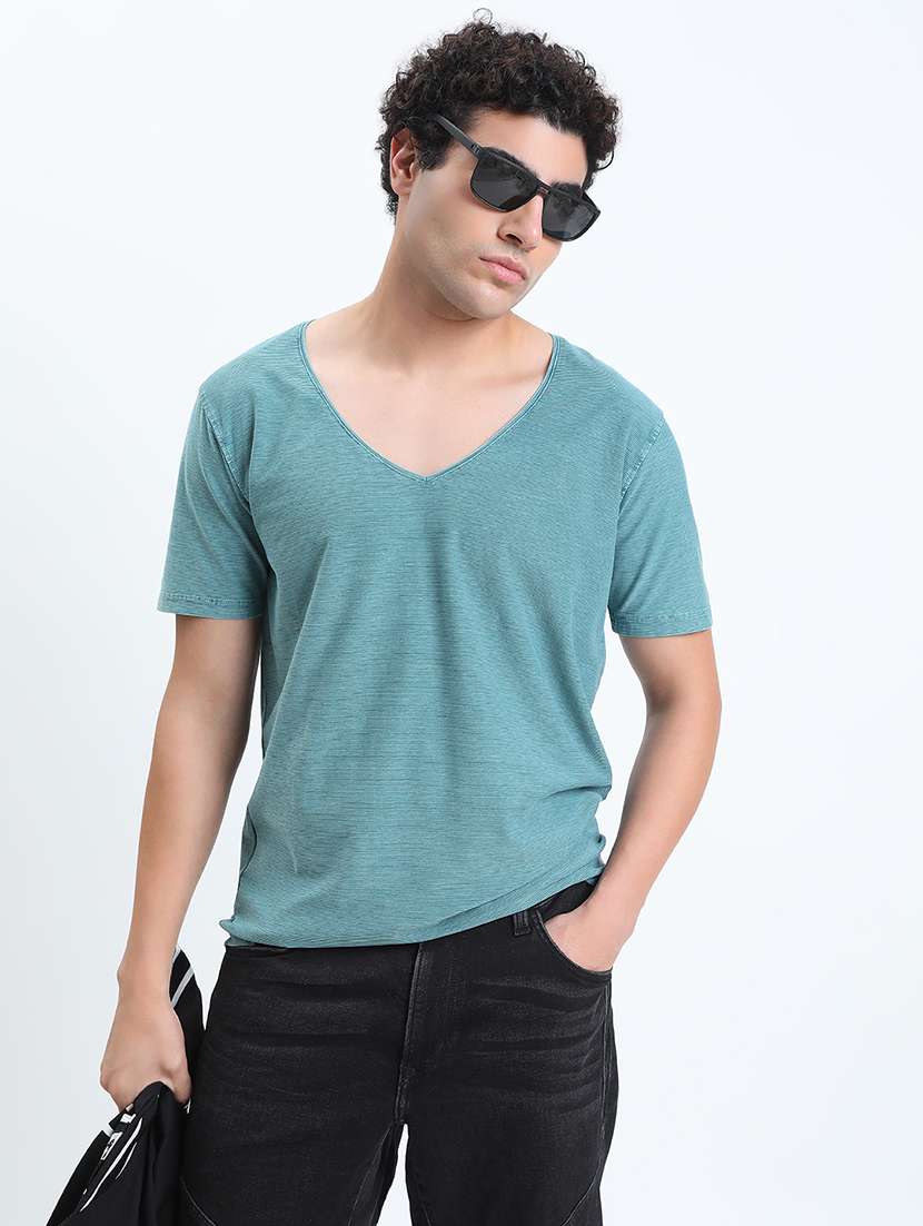 men solid short sleeve regular fit t-shirt