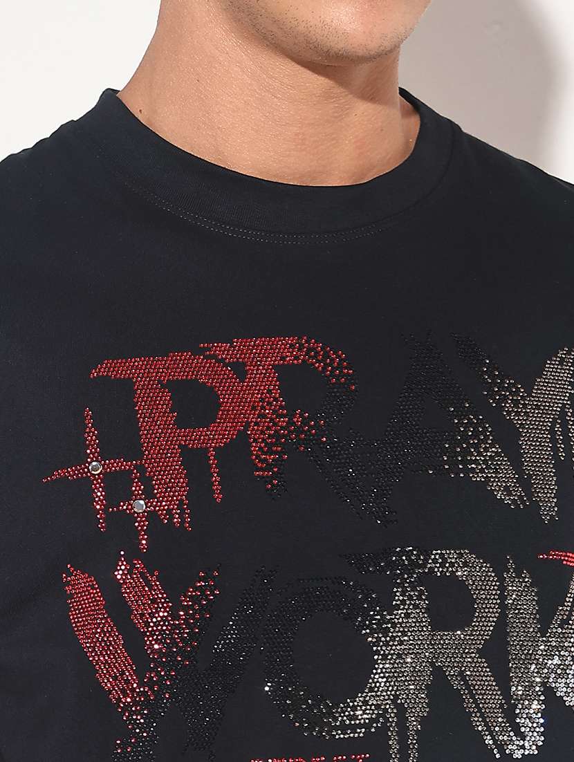 men front print short sleeve regular fit t-shirt - 22086141 - Standard Image - 5