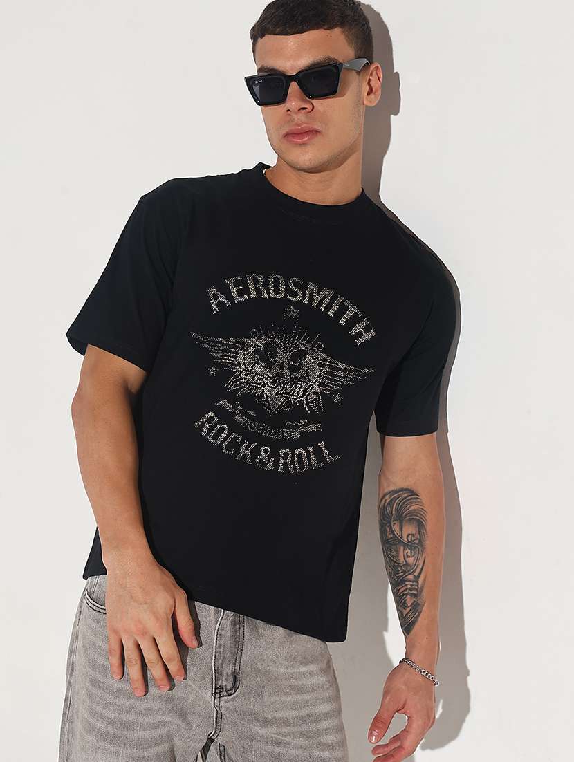 men front print short sleeve regular fit t-shirt - 22086142 -  Zoom Image - 0