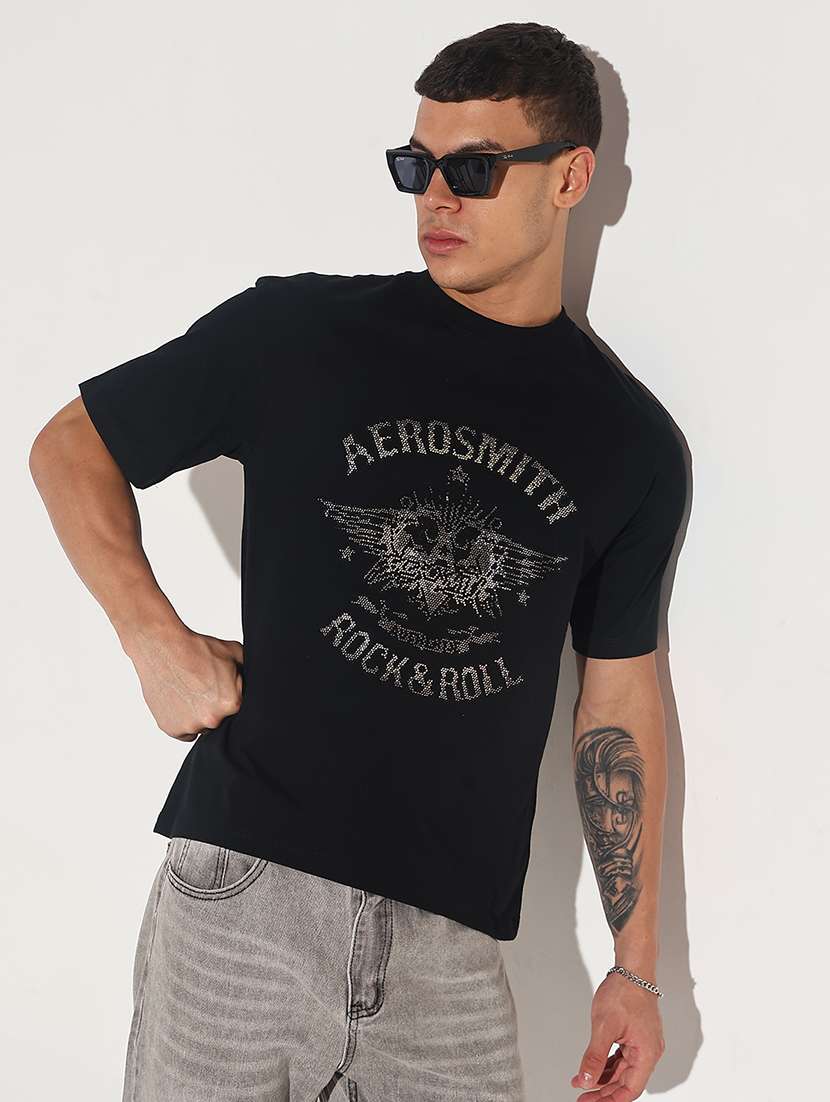 men front print short sleeve regular fit t-shirt - 22086142 - Standard Image - 3