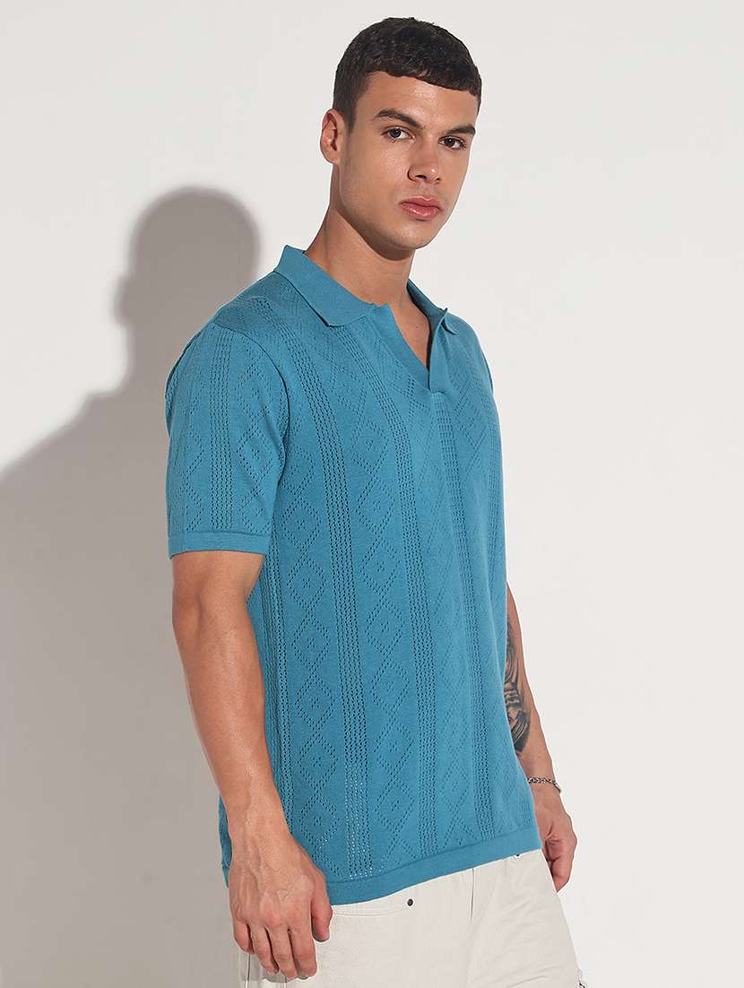 men self design short sleeve regular fit polo t-shirt - 22086147 -  Standard Image - 3