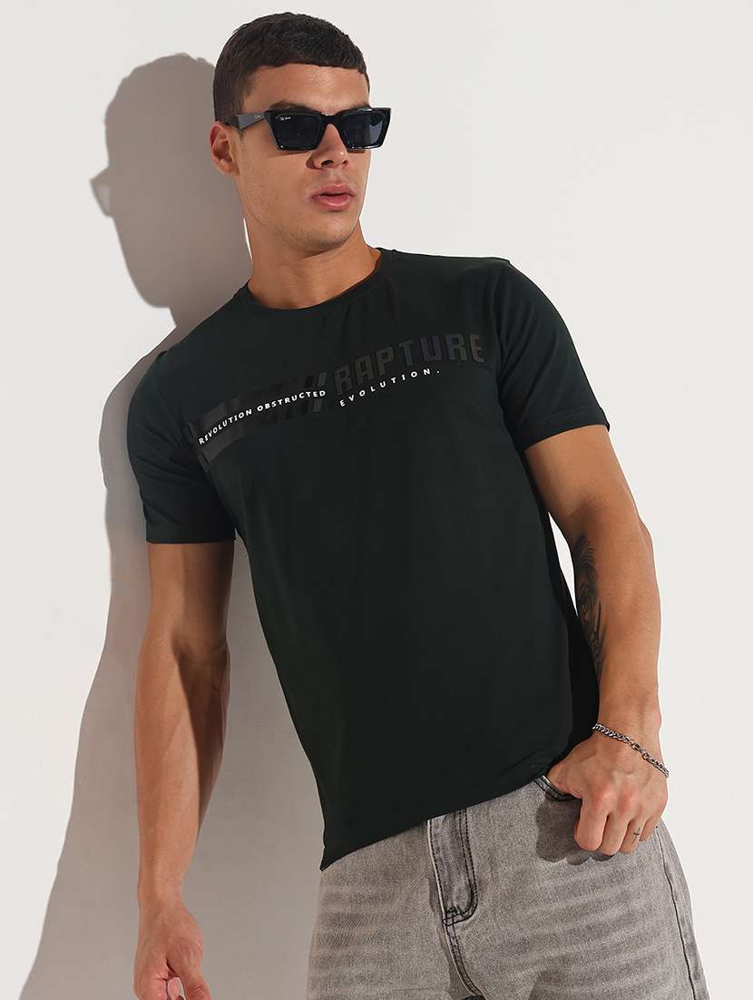 men chest print short sleeve regular fit t-shirt - 22086162 -  Zoom Image - 0