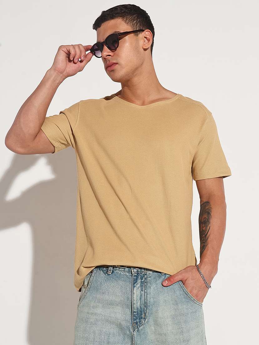 men solid short sleeve regular fit t-shirt - 22086172 -  Zoom Image - 0