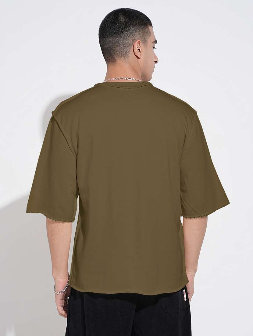 men chest print short sleeve oversized t-shirt - 22086185 -  Standard Image - 3